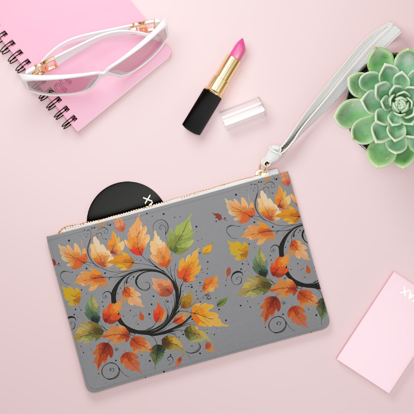 Autumn Leaf Clutch Bag | Floral Wristlet, Fall Accessory, Cozy Gift, Seasonal Purse for Parties & Outings, Eco-friendly Fashion