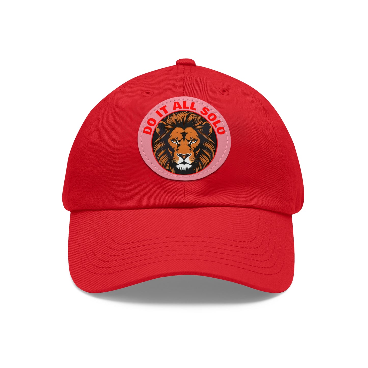 Lion Patch Dad Hat - Do It All Solo, Casual Cap for Dads, Adjustable Hat for Father's Day, Unique Gift for Men, Trendy Everyday Wear