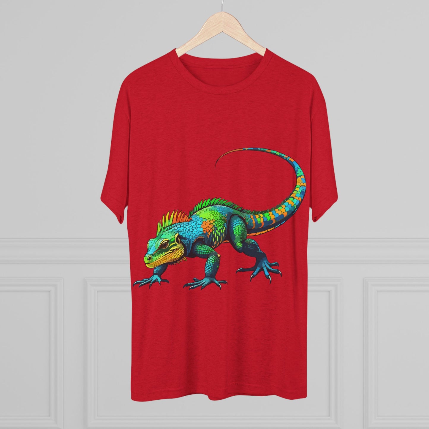 Vibrant Iguana Graphic Tee, Unisex Tri-Blend Crew Shirt, Casual Wear, Animal Lover Gift, Eco-Friendly Fashion, Fun Everyday Style