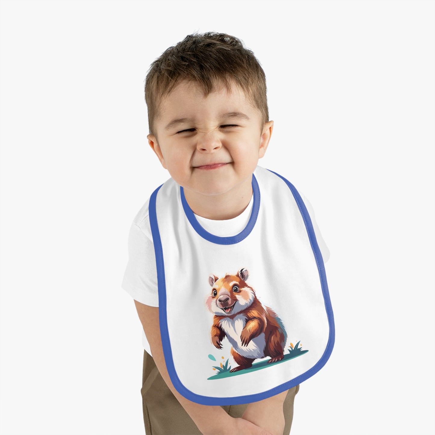 Cute Baby Bib with Adorable Wombat Design, Baby Shower Gift, Toddler Feeding Essential, Cute Animal Bib, Newborn Feeding Accessory