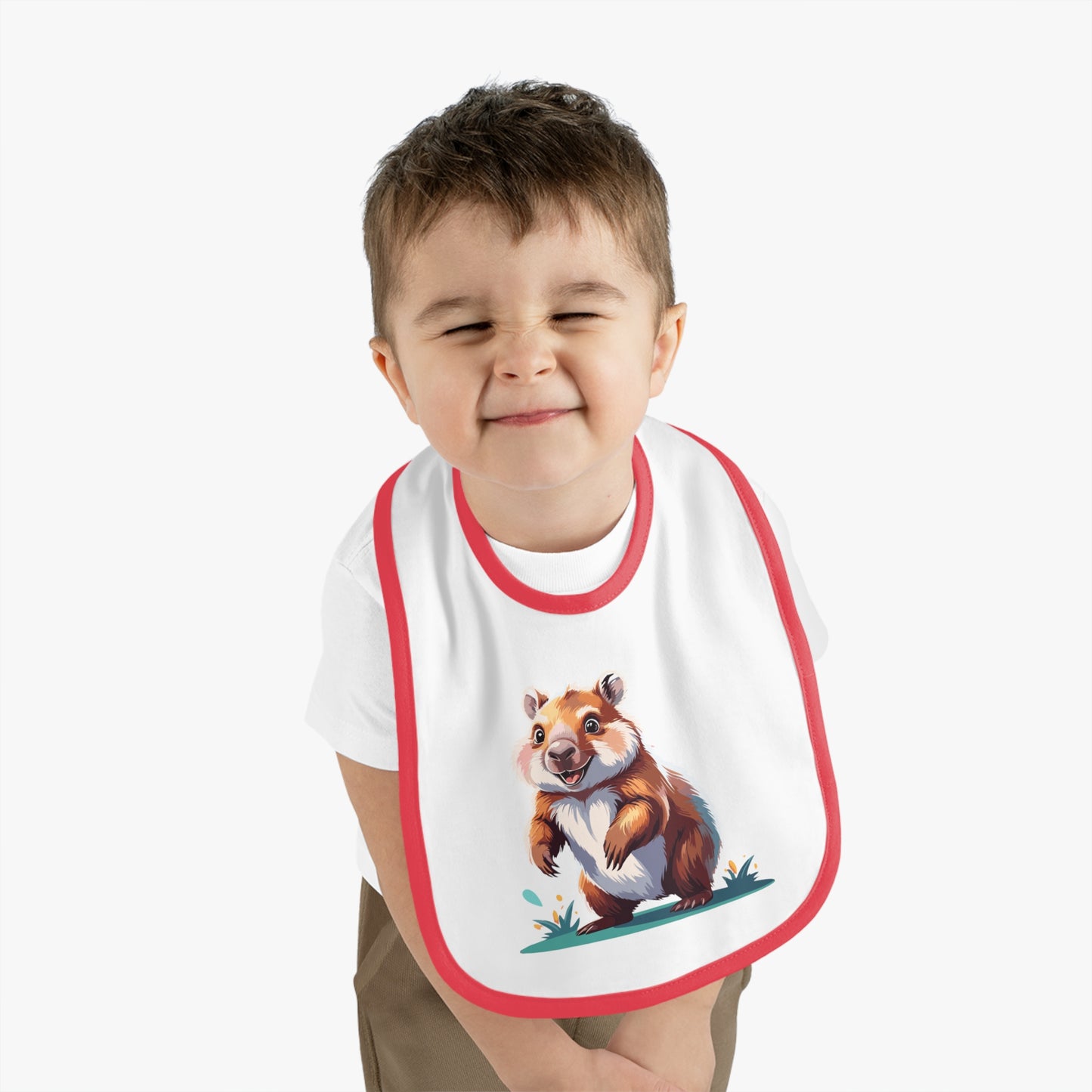 Cute Baby Bib with Adorable Wombat Design, Baby Shower Gift, Toddler Feeding Essential, Cute Animal Bib, Newborn Feeding Accessory