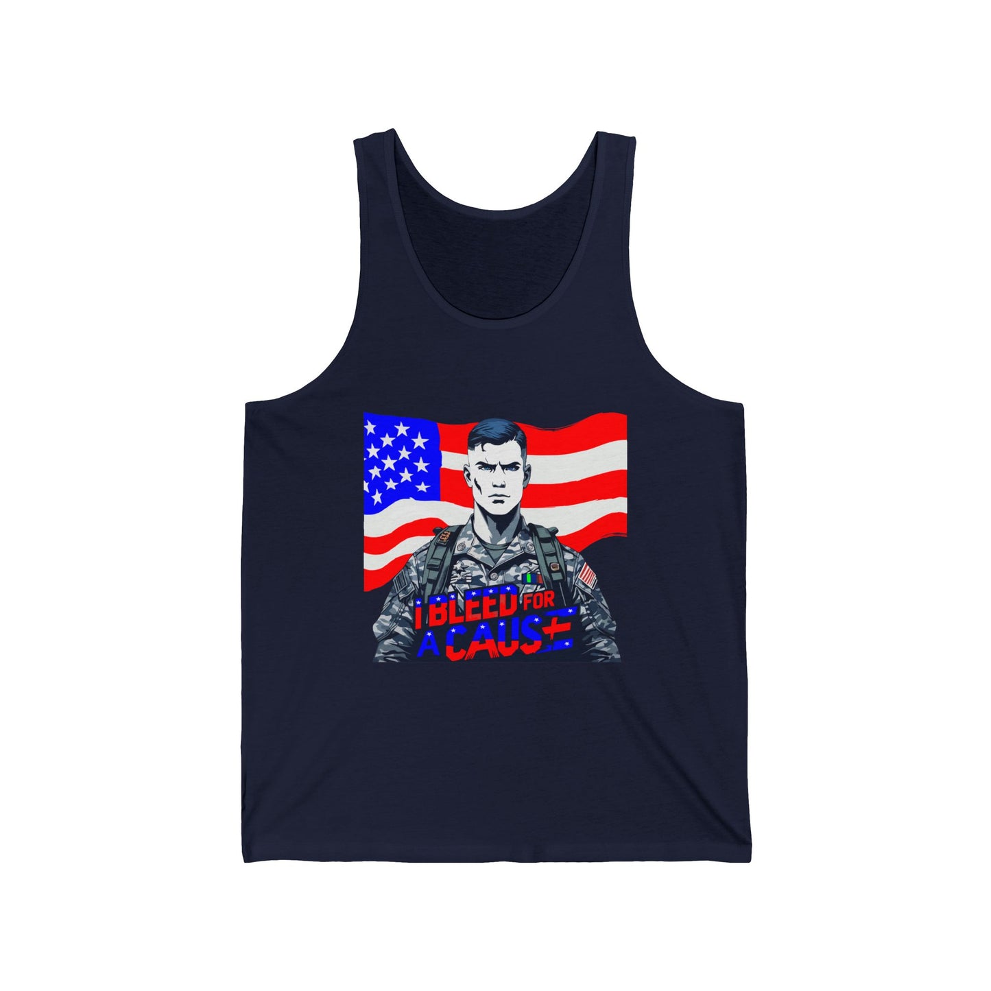 Patriotic Unisex Tank Top with Flag Design, Memorial Day, 4th of July, Casual Wear, Gifts for Veterans, Summer Style