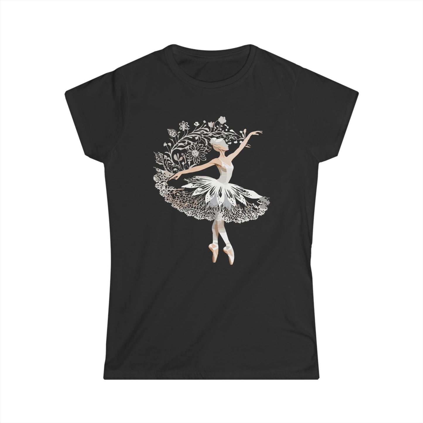 Ballet Dancer Women's Softstyle Tee, Dance Gift, Ballerina Shirt, Cute Women’s Top, Dance Apparel, Elegant Casualwear