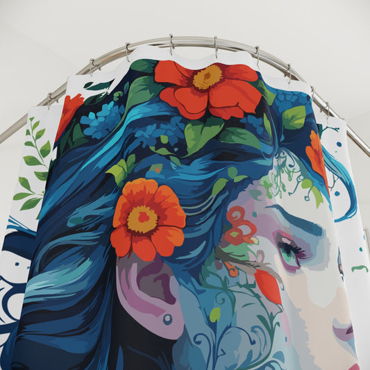 Bohemian Floral Shower Curtain, Vibrant Bathroom Decor, Unique Gift for Home, Nature Inspired, Artsy Design