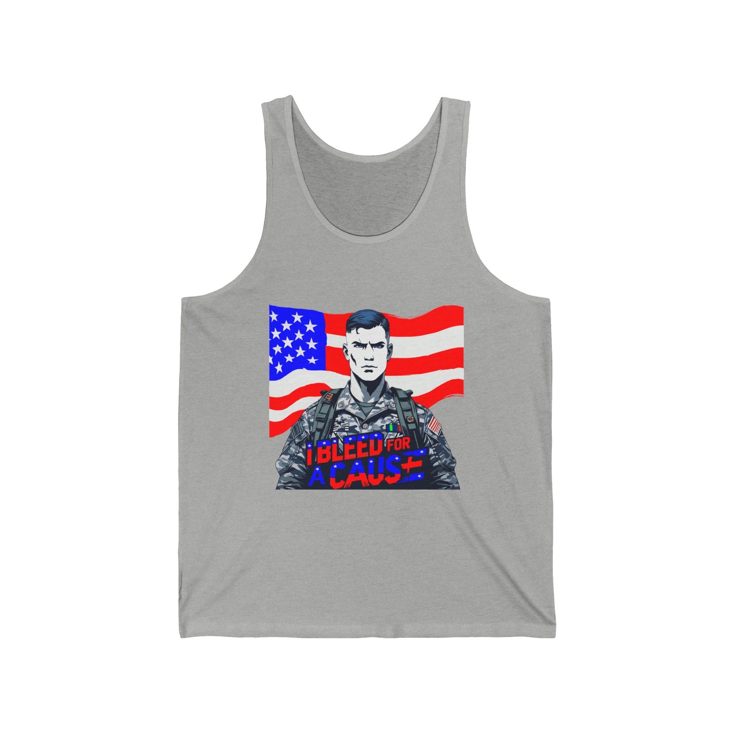 Patriotic Unisex Tank Top with Flag Design, Memorial Day, 4th of July, Casual Wear, Gifts for Veterans, Summer Style