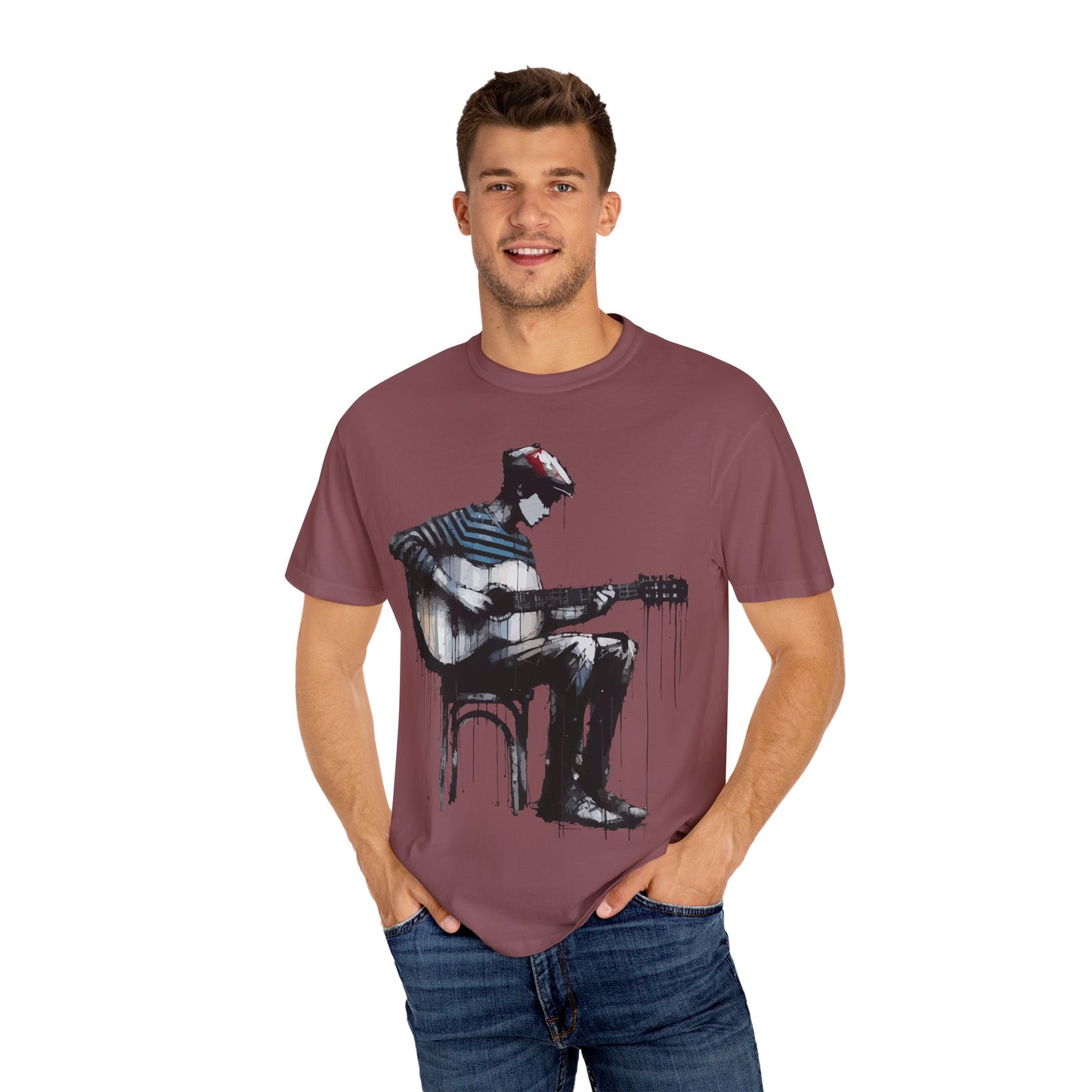 Artistic Guitarist Unisex T-shirt, Music Lover Gift, Bohemian Style Tee, Unisex Gift, Casual Wear