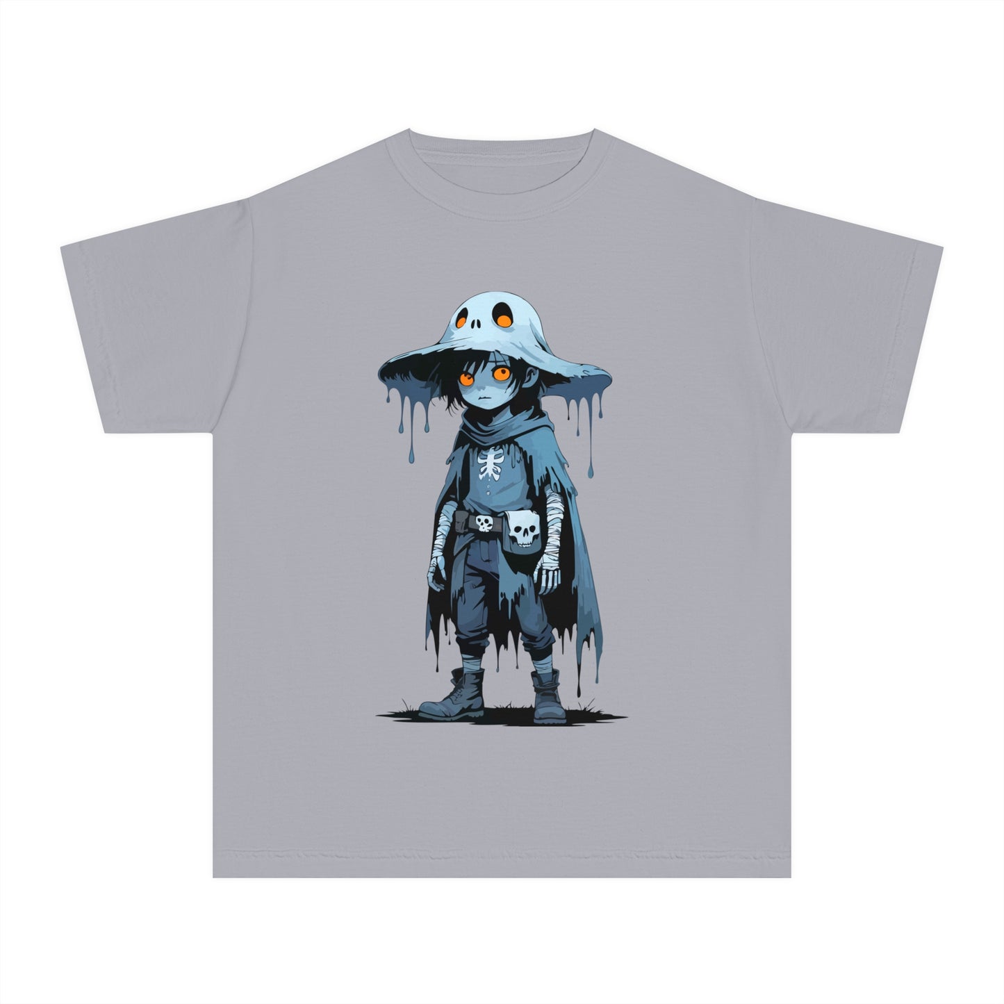 Youth Graphic Tee with Cool Character Design, Unisex Kids T-Shirt, Perfect for Halloween, Birthday Gift, Everyday Wear, Fun Costume Top