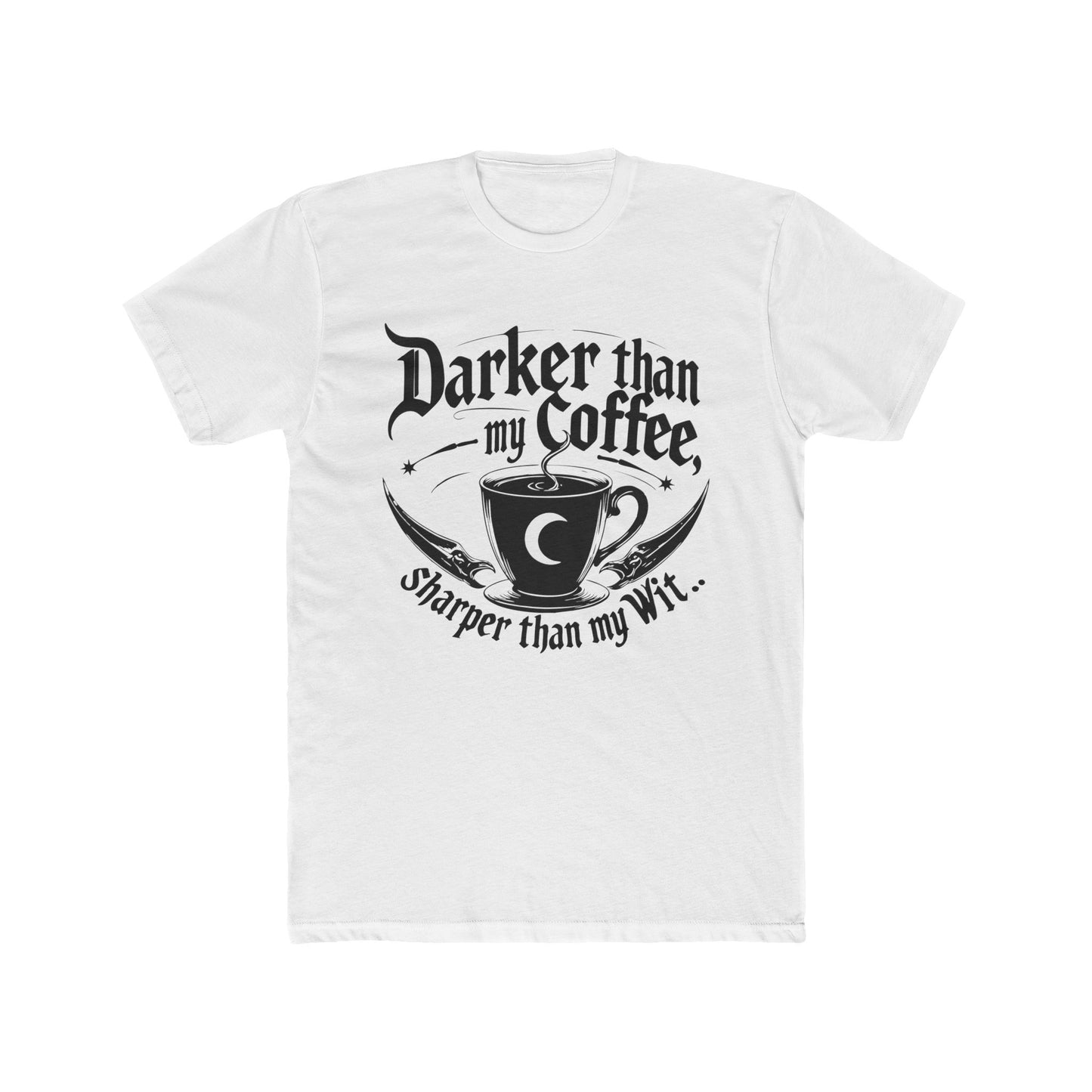 Darker Than My Coffee Unisex Crew Tee, Coffee Lover Shirt, Gifts for Baristas, Funny Tee, Casual Outfit, Coffee-Themed Merchandise