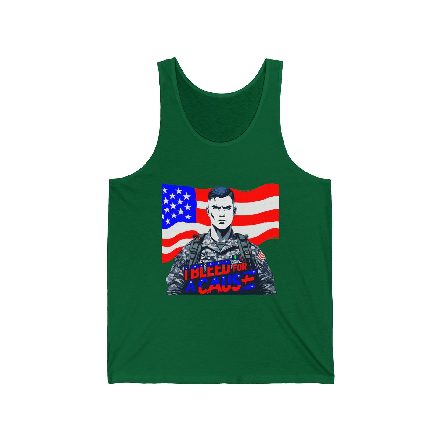Patriotic Unisex Tank Top with Flag Design, Memorial Day, 4th of July, Casual Wear, Gifts for Veterans, Summer Style