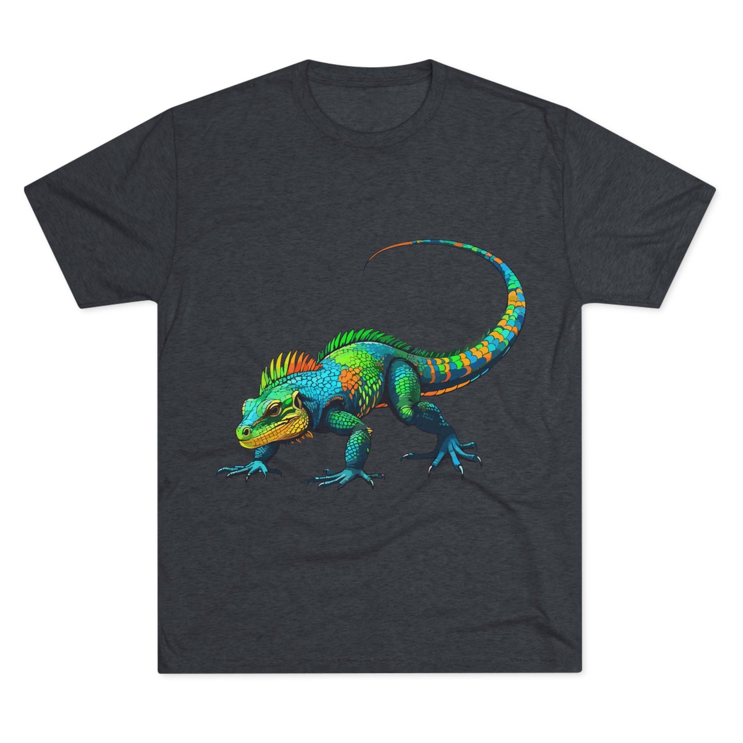 Vibrant Iguana Graphic Tee, Unisex Tri-Blend Crew Shirt, Casual Wear, Animal Lover Gift, Eco-Friendly Fashion, Fun Everyday Style