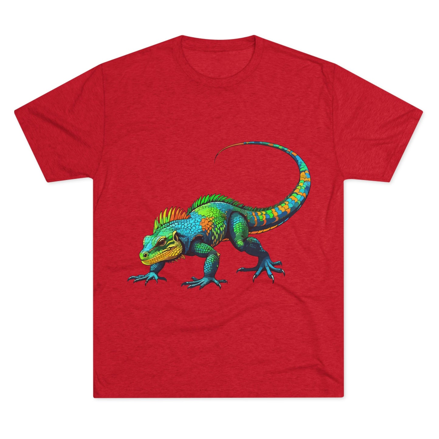 Vibrant Iguana Graphic Tee, Unisex Tri-Blend Crew Shirt, Casual Wear, Animal Lover Gift, Eco-Friendly Fashion, Fun Everyday Style