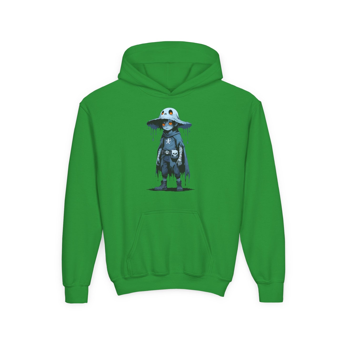 Youth Hoodie with Spooky Character Design, Halloween Gift, Cozy Sweatshirt, Kids Apparel, Youth Pullover, Fall Fashion