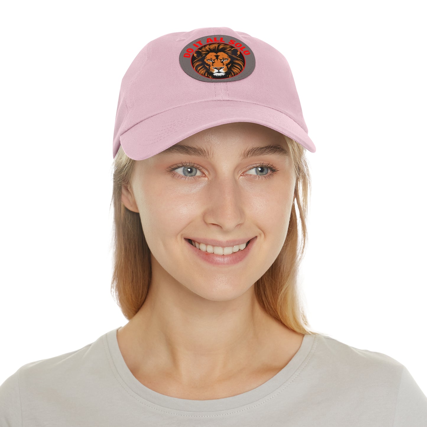 Lion Patch Dad Hat - Do It All Solo, Casual Cap for Dads, Adjustable Hat for Father's Day, Unique Gift for Men, Trendy Everyday Wear