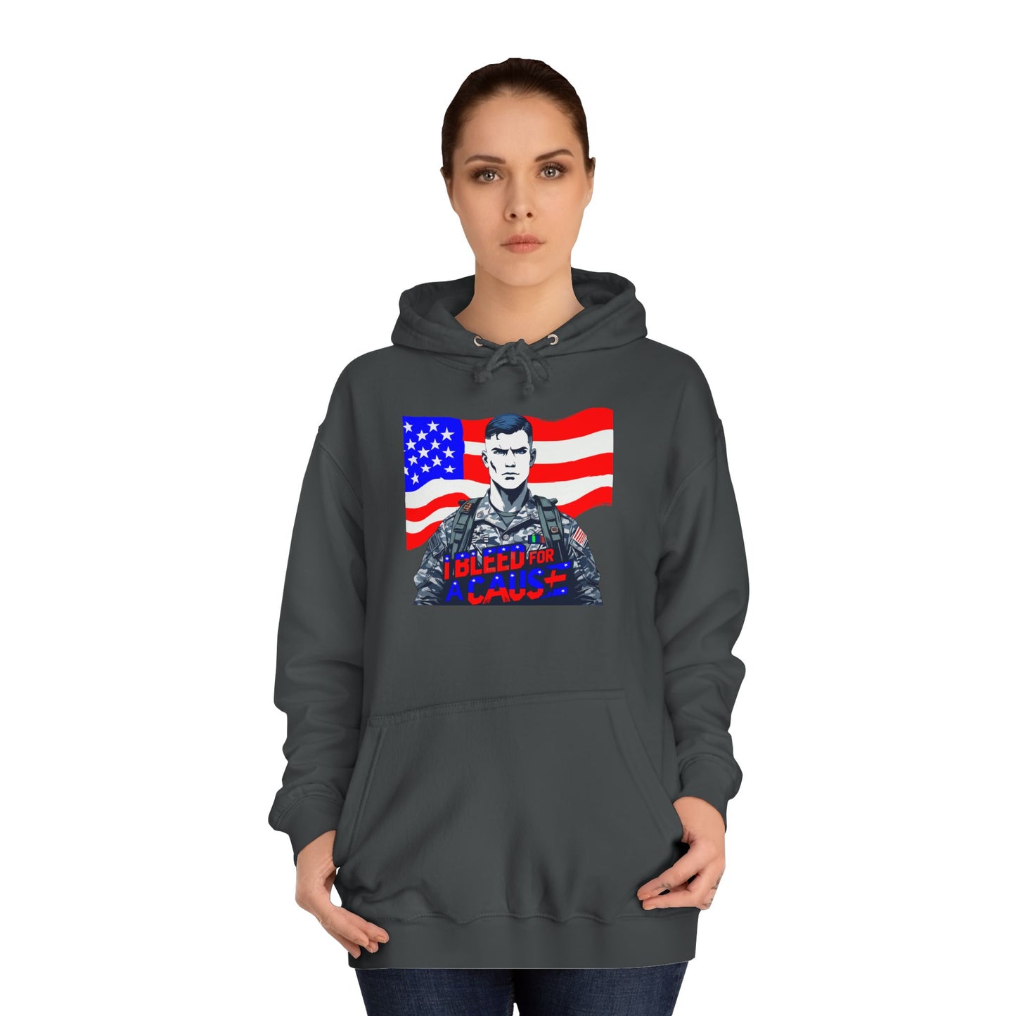 Patriotic Graphic Hoodie, Unisex College Hoodie, Casual Pullover, Gift for Students, USA Flag Sweatshirt, Cool College Apparel