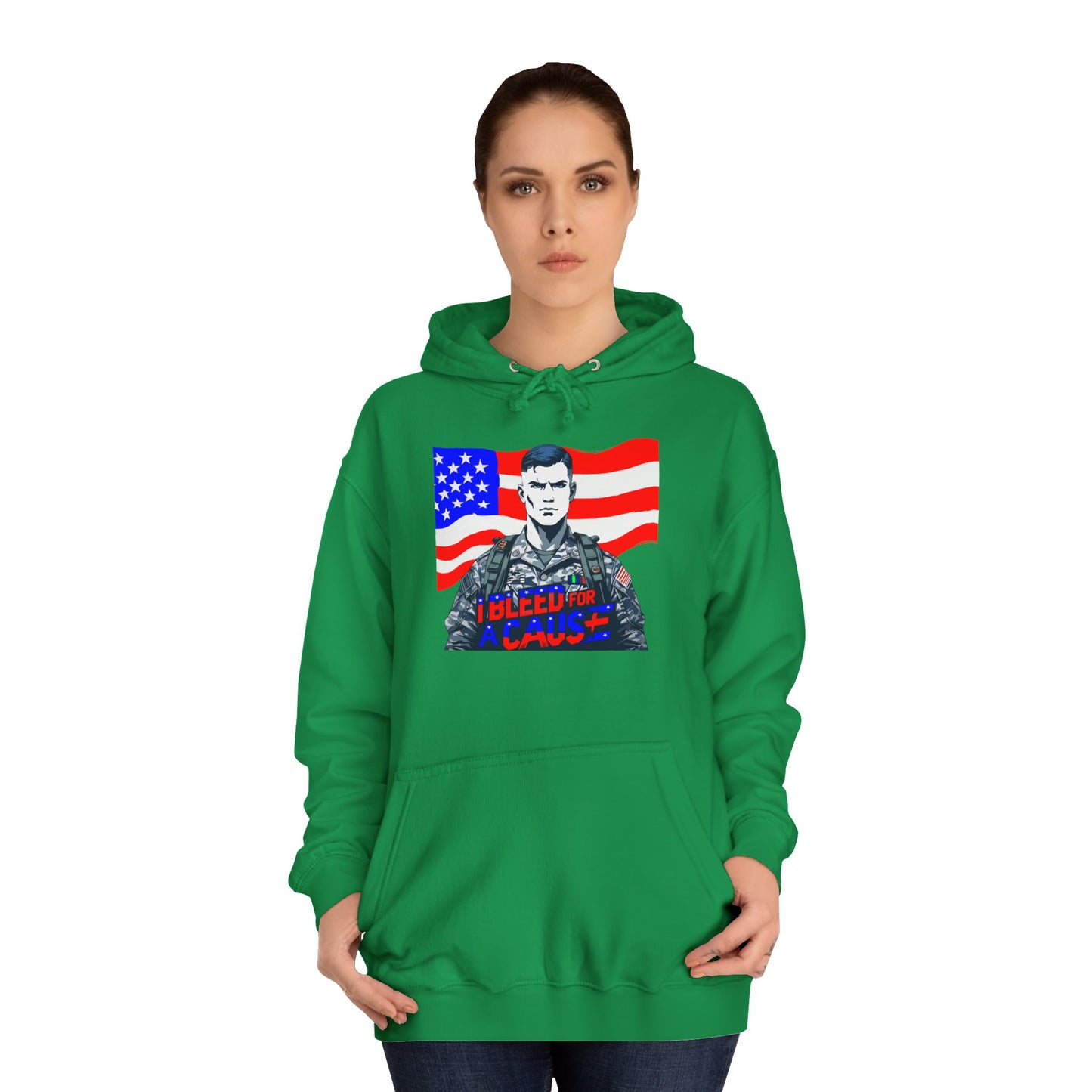 Patriotic Graphic Hoodie, Unisex College Hoodie, Casual Pullover, Gift for Students, USA Flag Sweatshirt, Cool College Apparel