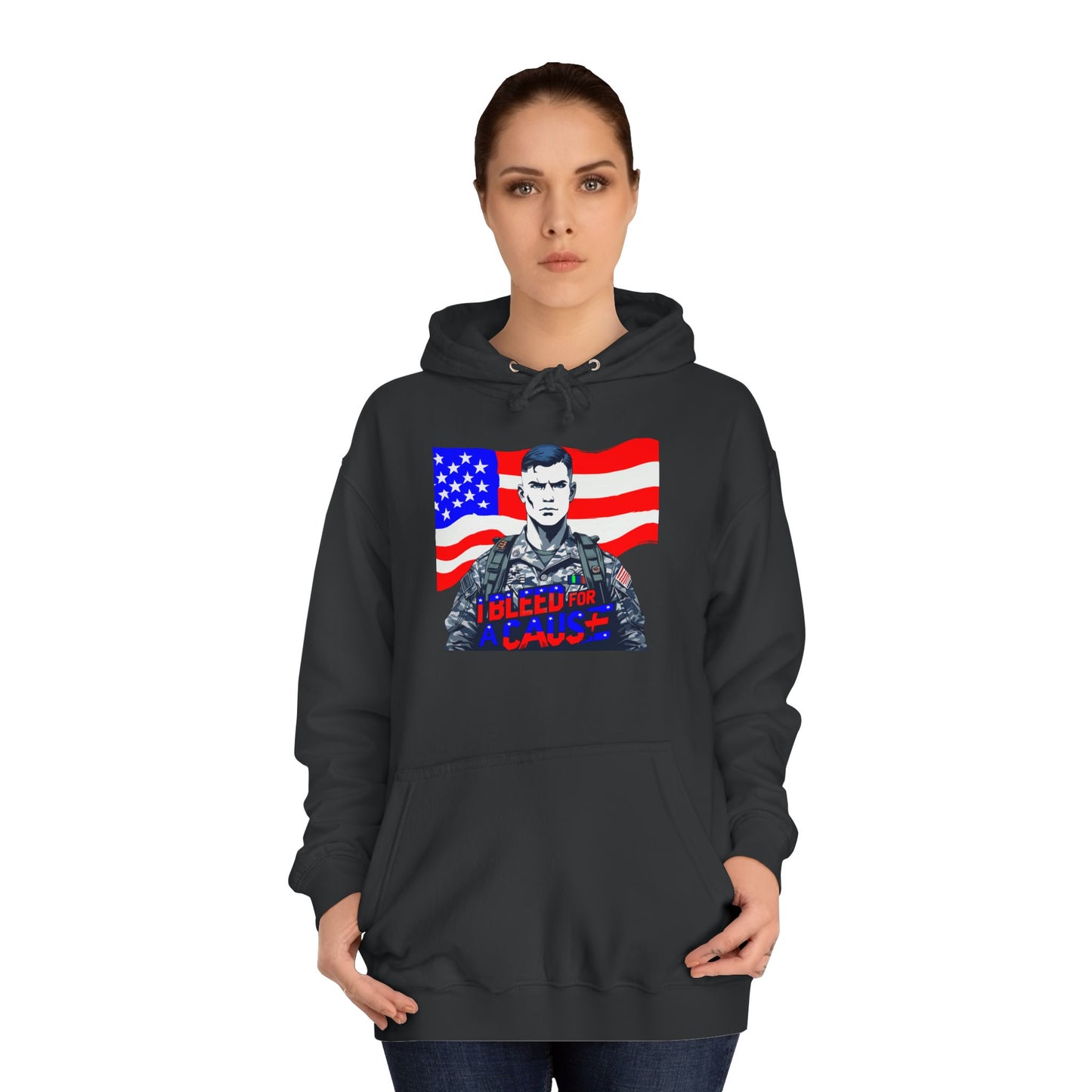 Patriotic Graphic Hoodie, Unisex College Hoodie, Casual Pullover, Gift for Students, USA Flag Sweatshirt, Cool College Apparel