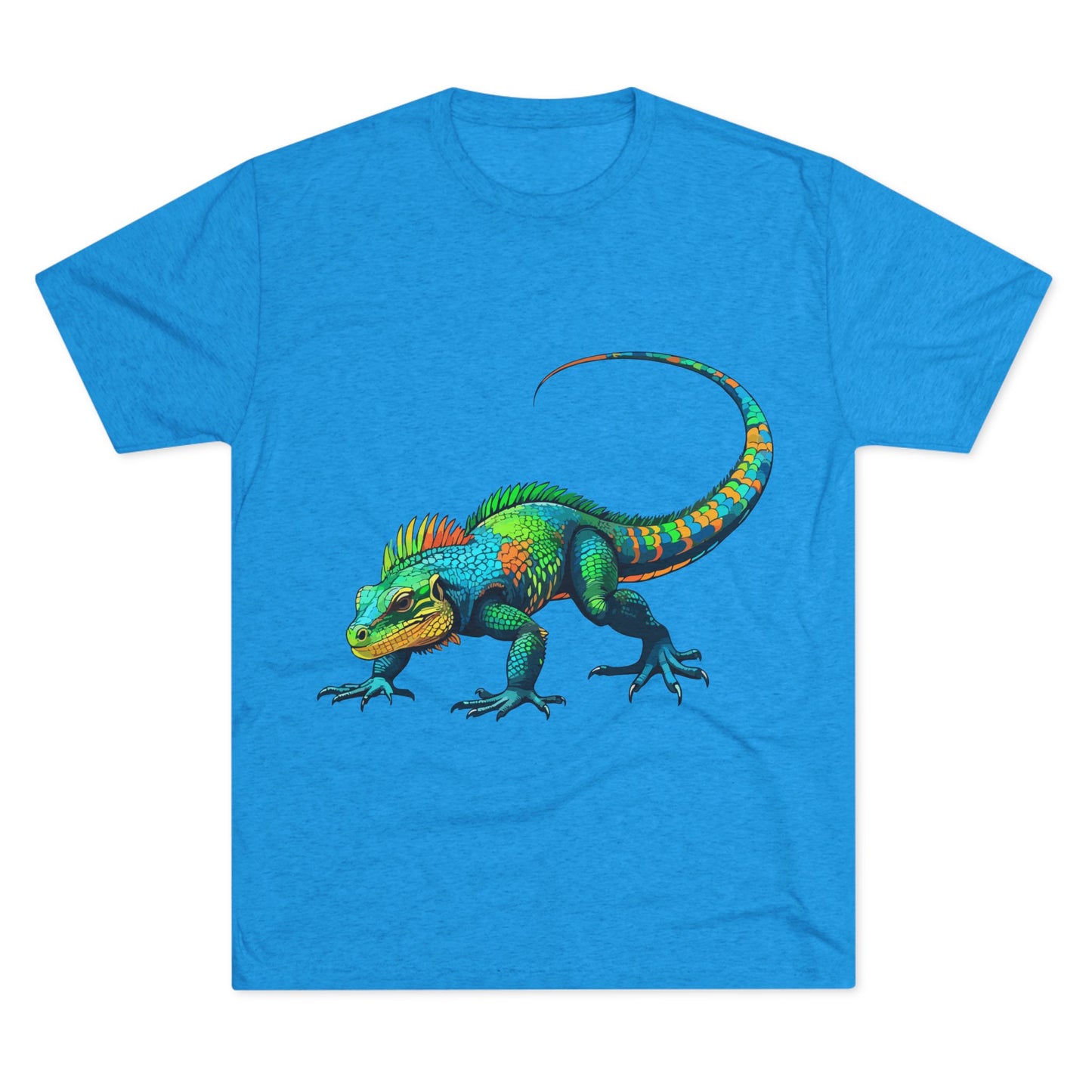 Vibrant Iguana Graphic Tee, Unisex Tri-Blend Crew Shirt, Casual Wear, Animal Lover Gift, Eco-Friendly Fashion, Fun Everyday Style