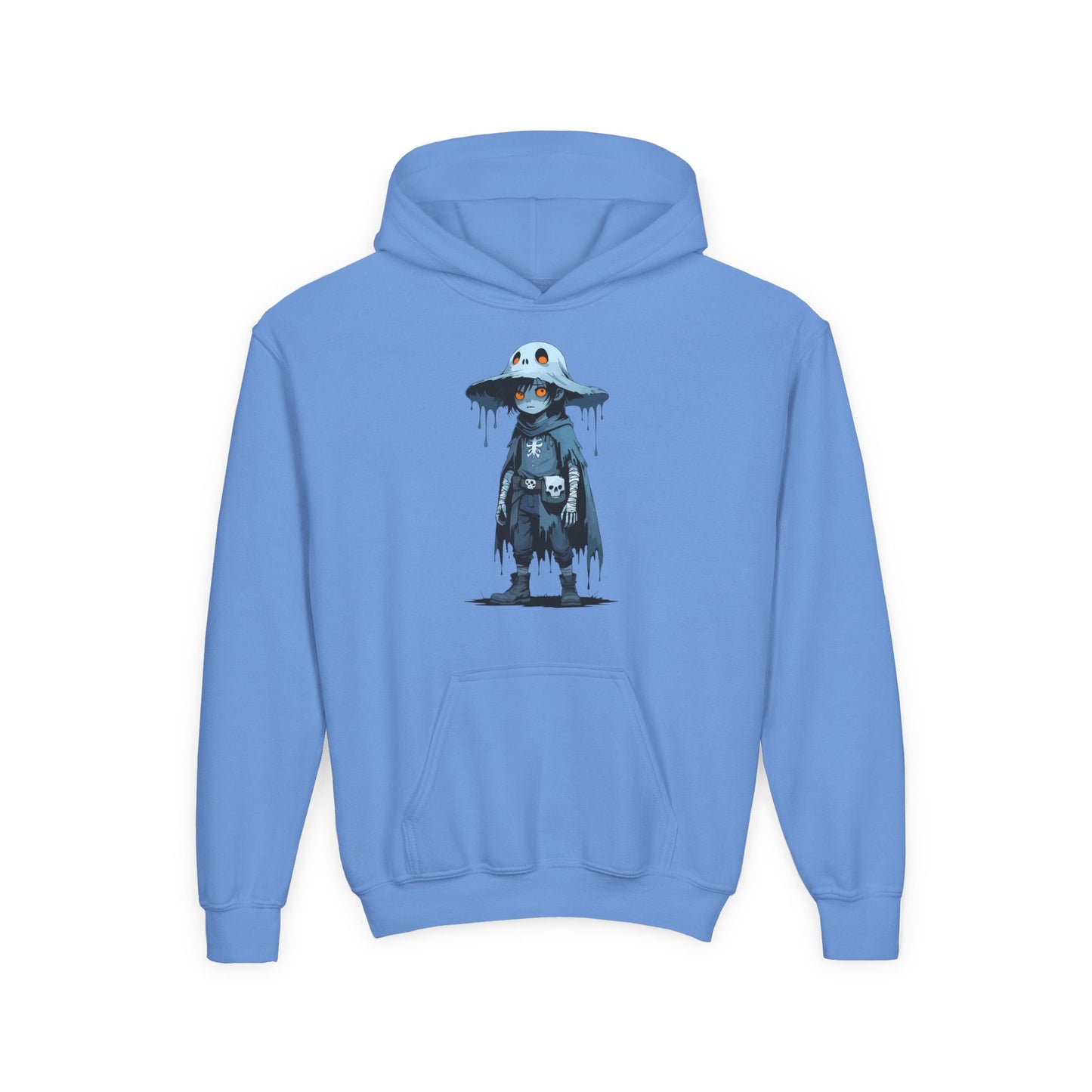 Youth Hoodie with Spooky Character Design, Halloween Gift, Cozy Sweatshirt, Kids Apparel, Youth Pullover, Fall Fashion