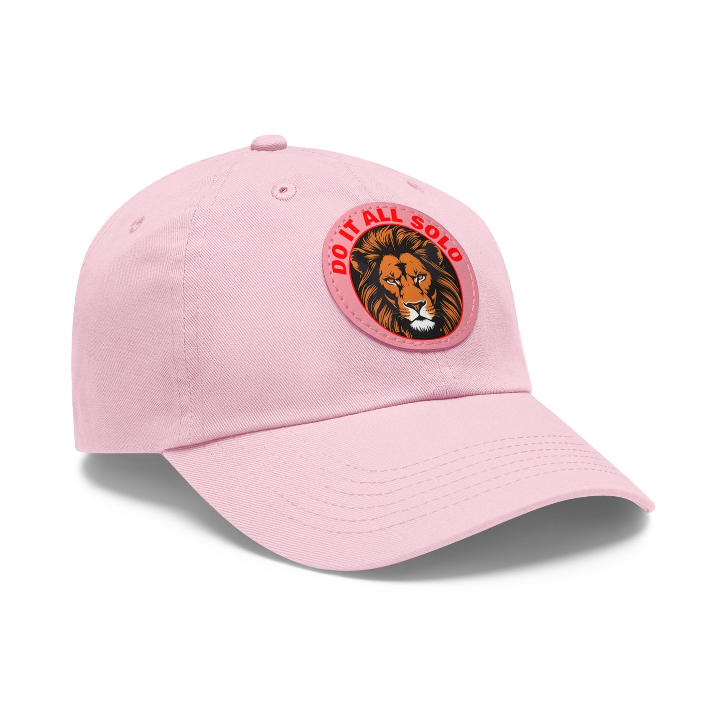 Lion Patch Dad Hat - Do It All Solo, Casual Cap for Dads, Adjustable Hat for Father's Day, Unique Gift for Men, Trendy Everyday Wear