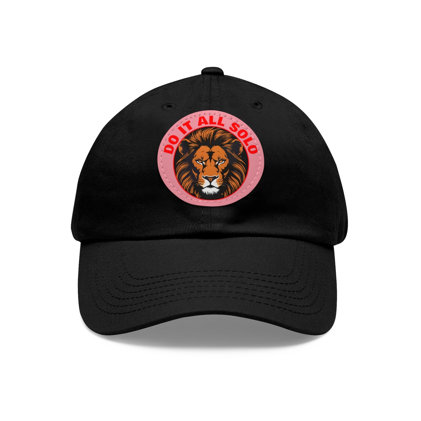 Lion Patch Dad Hat - Do It All Solo, Casual Cap for Dads, Adjustable Hat for Father's Day, Unique Gift for Men, Trendy Everyday Wear