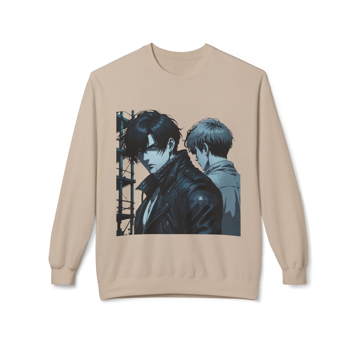 Unisex Fleece Crewneck Sweatshirt with Retro Art, Vintage Graphic Sweater, Casual Wear for Art Lovers, Gift for Him/Her, Cozy Relaxed Style