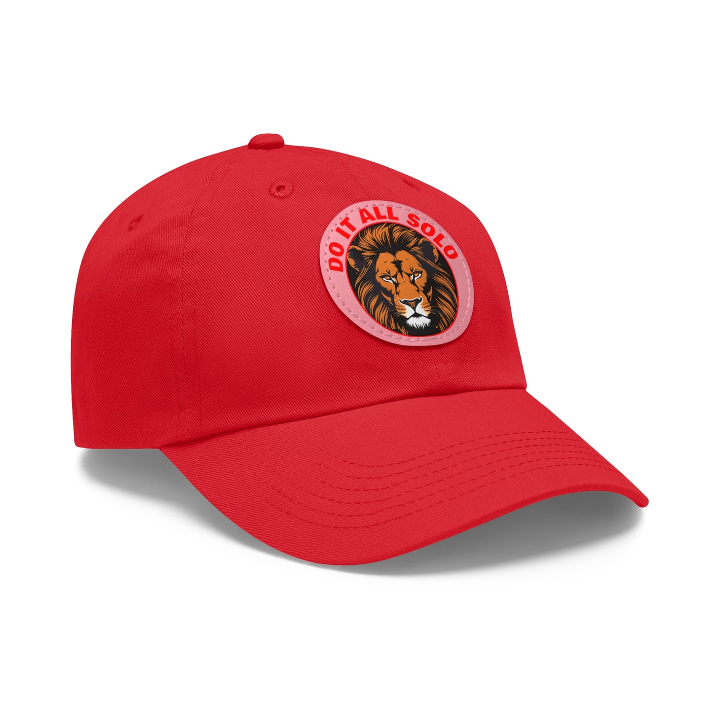 Lion Patch Dad Hat - Do It All Solo, Casual Cap for Dads, Adjustable Hat for Father's Day, Unique Gift for Men, Trendy Everyday Wear