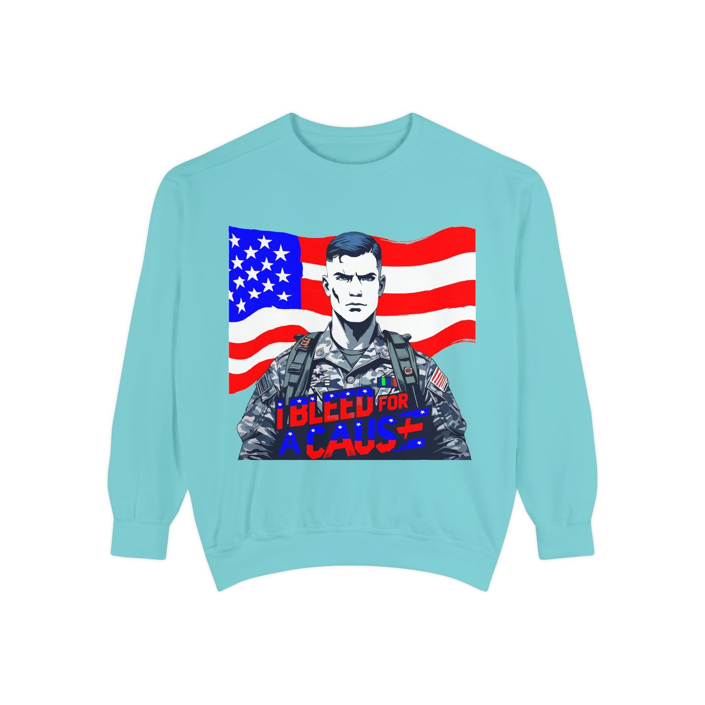 Patriotic Graphic Sweatshirt, Military Inspired Clothing, Unisex Casual Wear, Gift for Veterans, Comfortable Layering