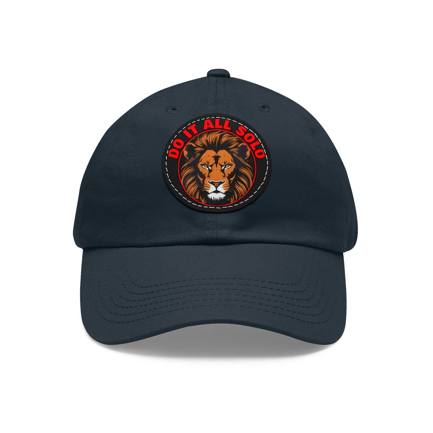 Lion Patch Dad Hat - Do It All Solo, Casual Cap for Dads, Adjustable Hat for Father's Day, Unique Gift for Men, Trendy Everyday Wear