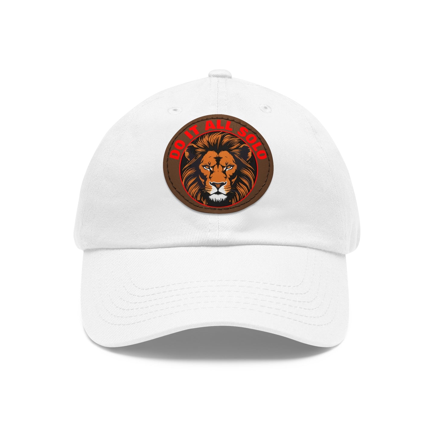 Lion Patch Dad Hat - Do It All Solo, Casual Cap for Dads, Adjustable Hat for Father's Day, Unique Gift for Men, Trendy Everyday Wear