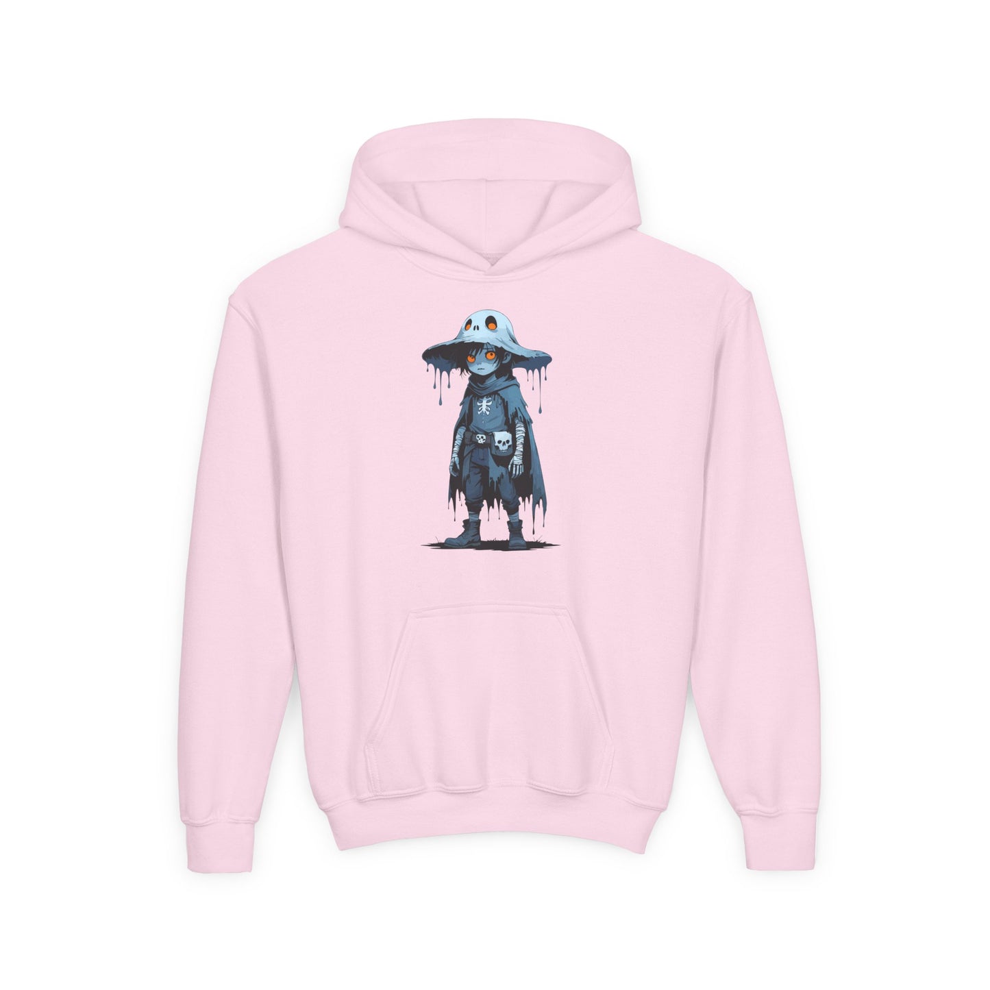 Youth Hoodie with Spooky Character Design, Halloween Gift, Cozy Sweatshirt, Kids Apparel, Youth Pullover, Fall Fashion