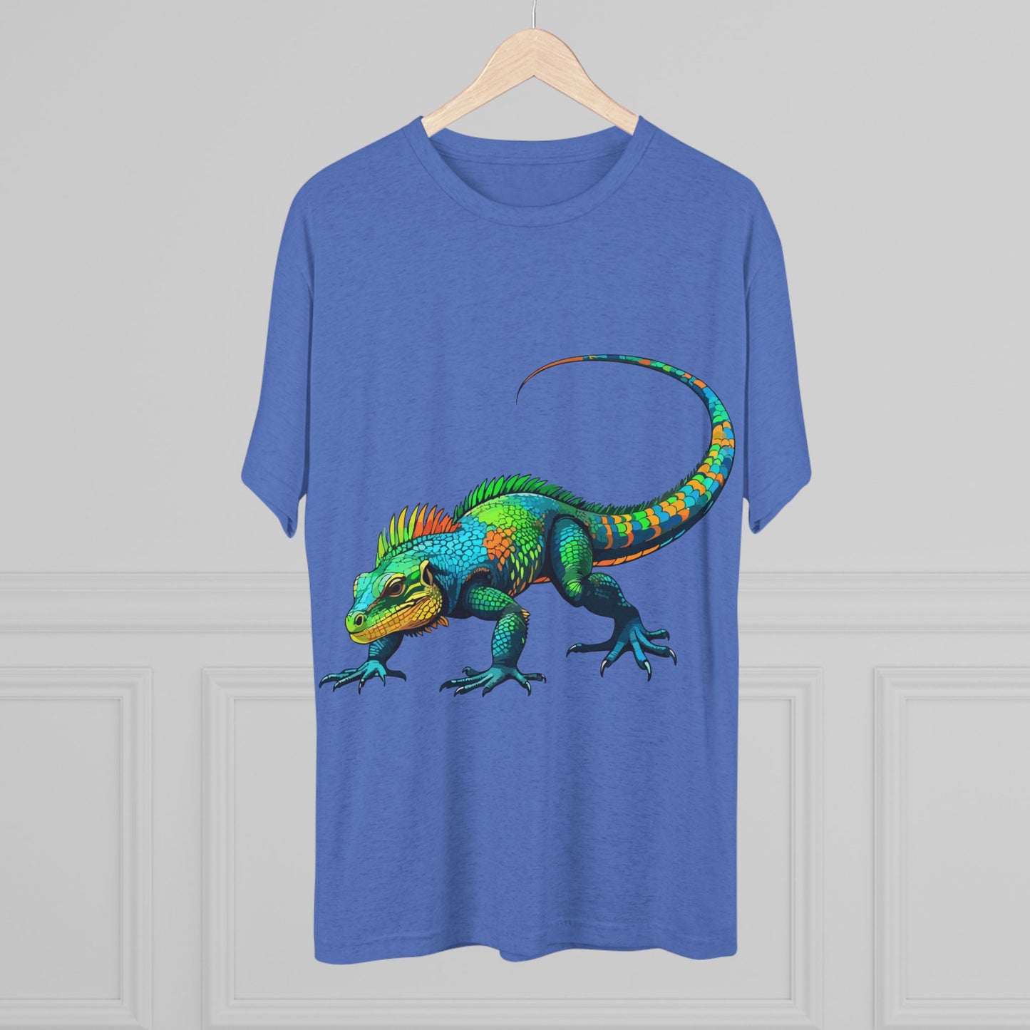 Vibrant Iguana Graphic Tee, Unisex Tri-Blend Crew Shirt, Casual Wear, Animal Lover Gift, Eco-Friendly Fashion, Fun Everyday Style