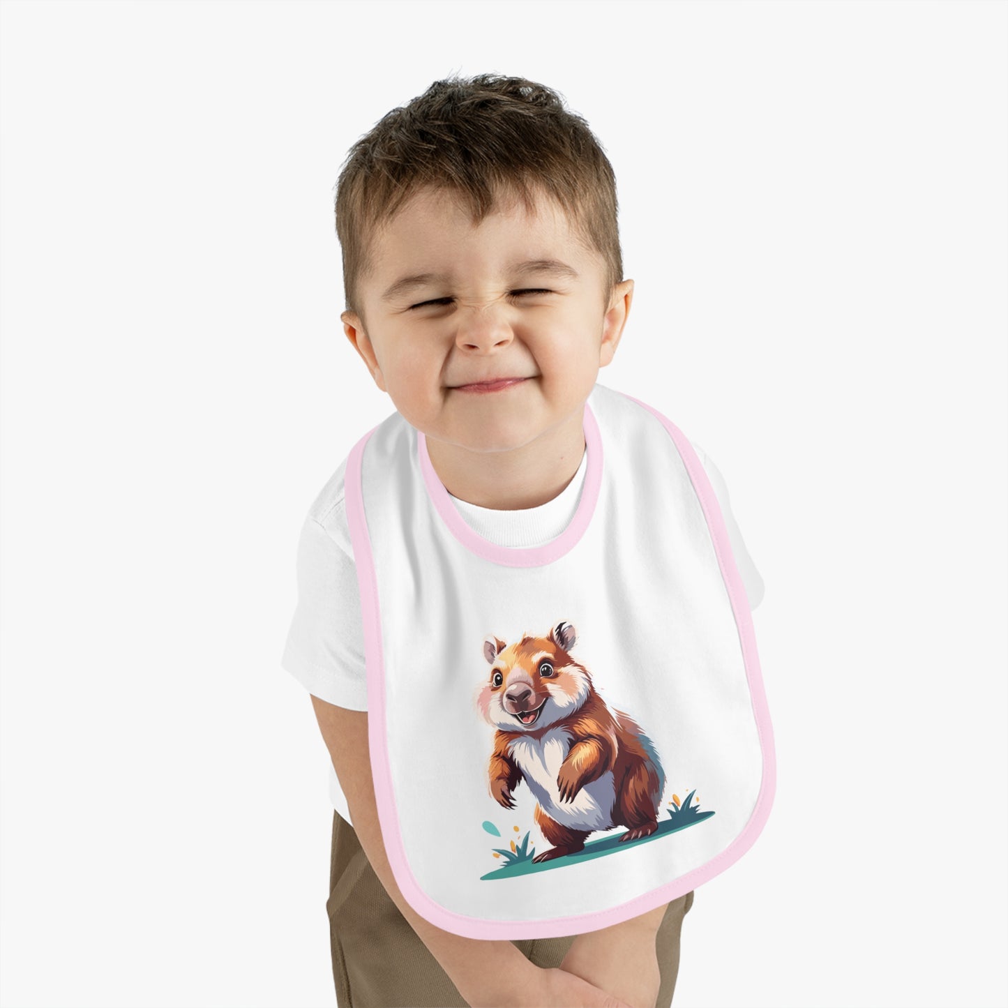 Cute Baby Bib with Adorable Wombat Design, Baby Shower Gift, Toddler Feeding Essential, Cute Animal Bib, Newborn Feeding Accessory