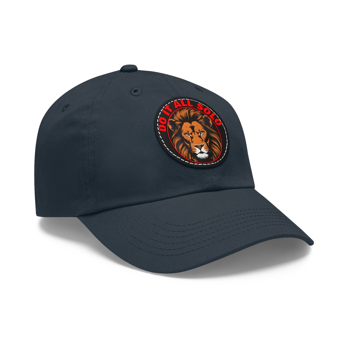 Lion Patch Dad Hat - Do It All Solo, Casual Cap for Dads, Adjustable Hat for Father's Day, Unique Gift for Men, Trendy Everyday Wear