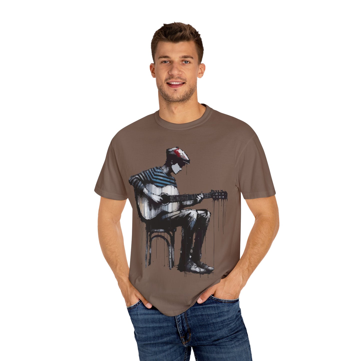 Artistic Guitarist Unisex T-shirt, Music Lover Gift, Bohemian Style Tee, Unisex Gift, Casual Wear