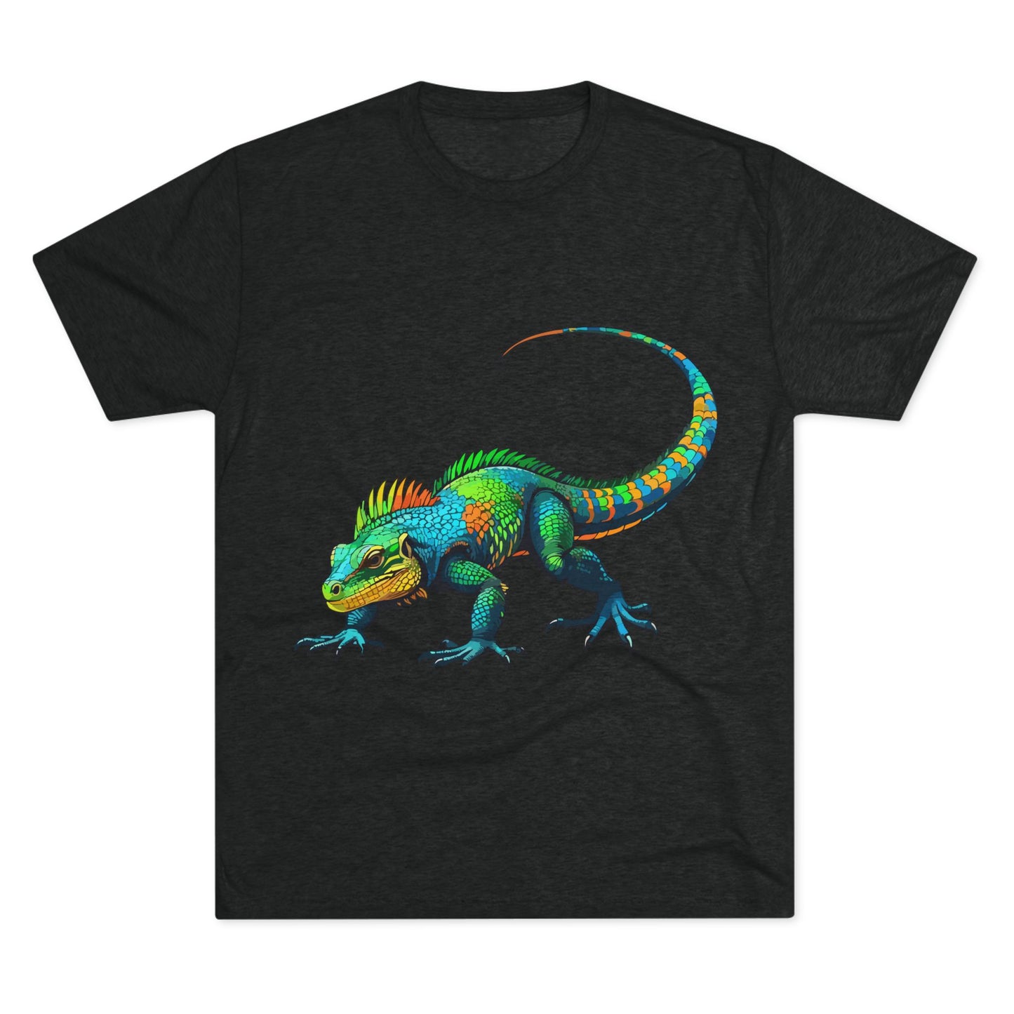 Vibrant Iguana Graphic Tee, Unisex Tri-Blend Crew Shirt, Casual Wear, Animal Lover Gift, Eco-Friendly Fashion, Fun Everyday Style