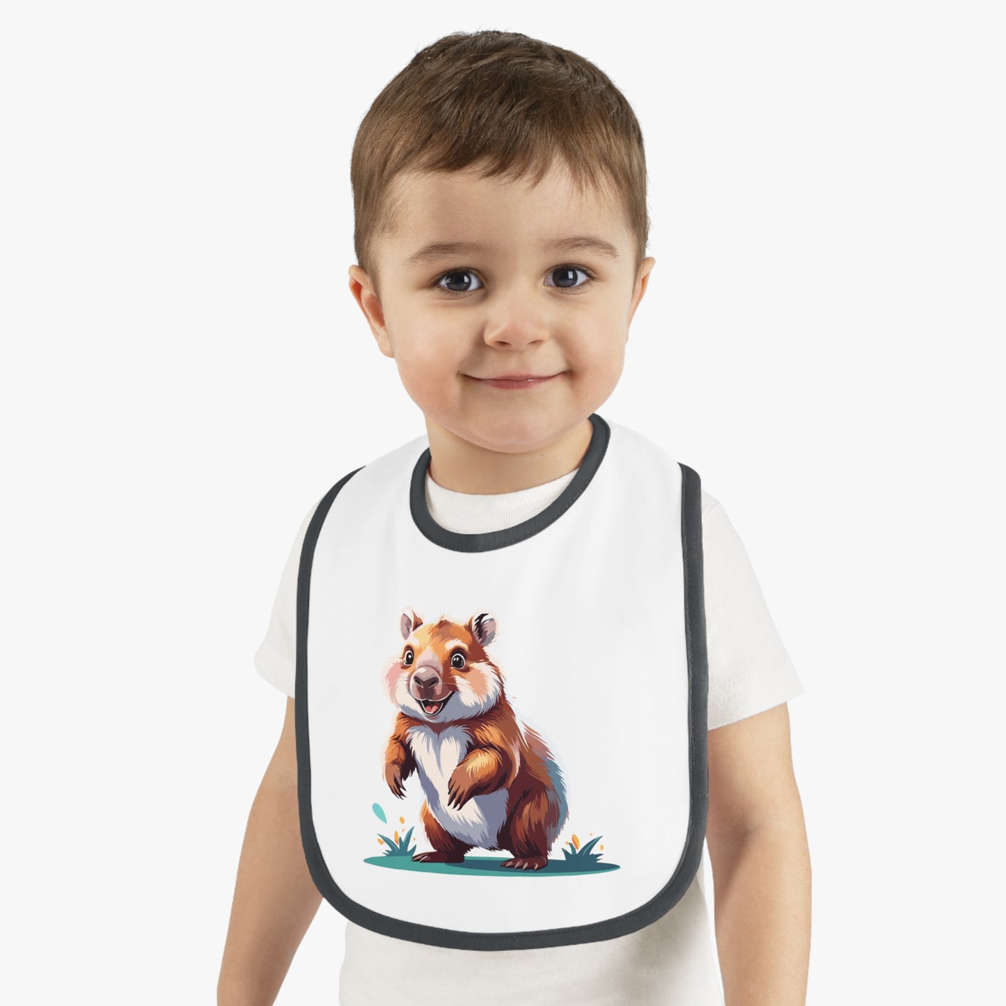 Cute Baby Bib with Adorable Wombat Design, Baby Shower Gift, Toddler Feeding Essential, Cute Animal Bib, Newborn Feeding Accessory
