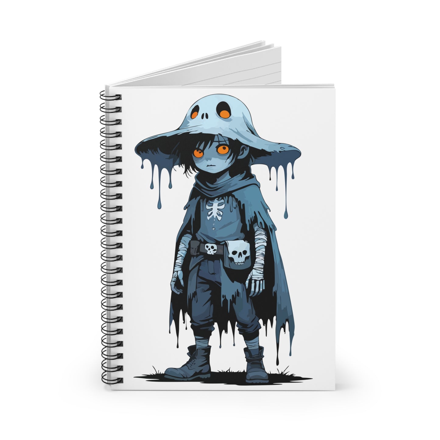 Eerie Character Spiral Notebook - Perfect for Journals, Sketches, Gifts, Halloween, School