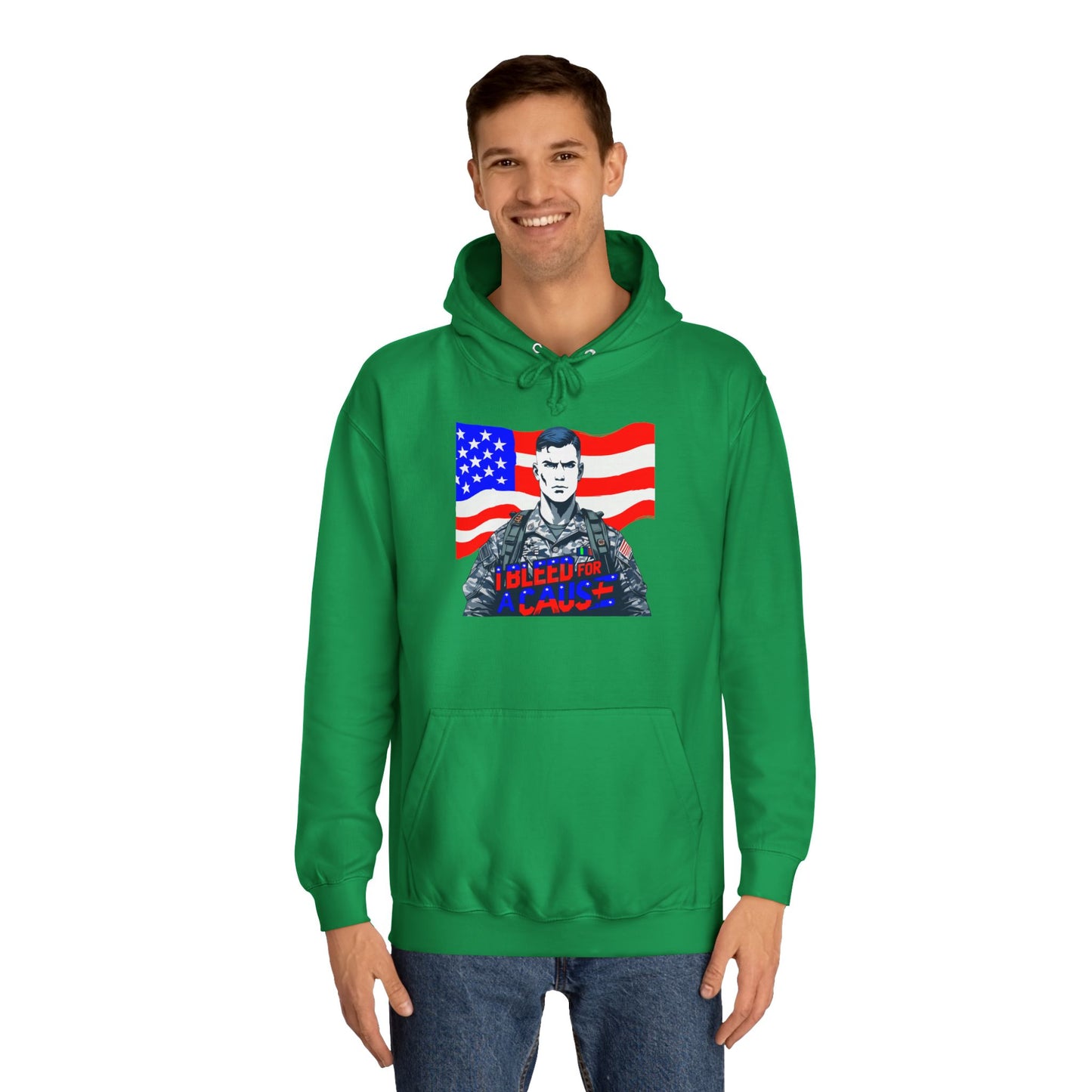 Patriotic Graphic Hoodie, Unisex College Hoodie, Casual Pullover, Gift for Students, USA Flag Sweatshirt, Cool College Apparel