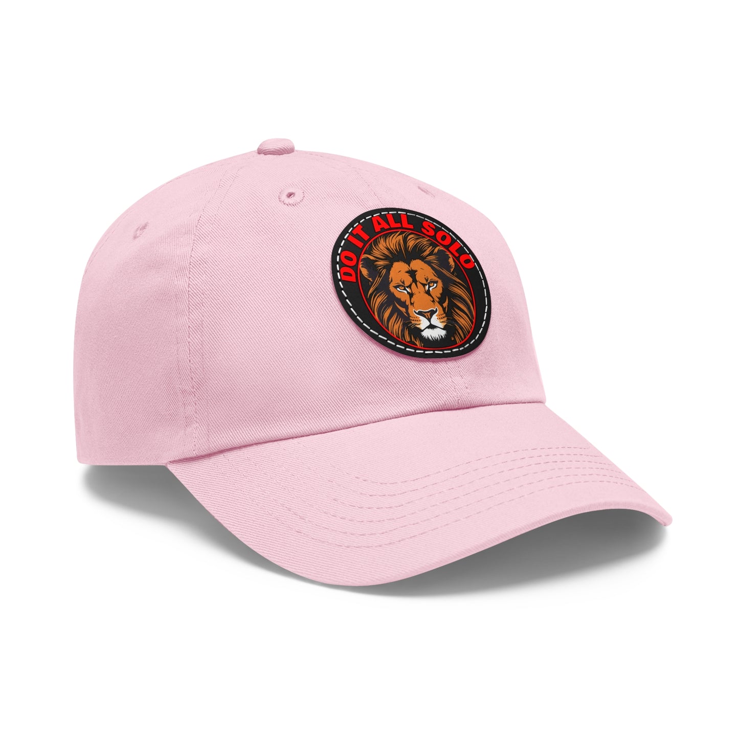 Lion Patch Dad Hat - Do It All Solo, Casual Cap for Dads, Adjustable Hat for Father's Day, Unique Gift for Men, Trendy Everyday Wear