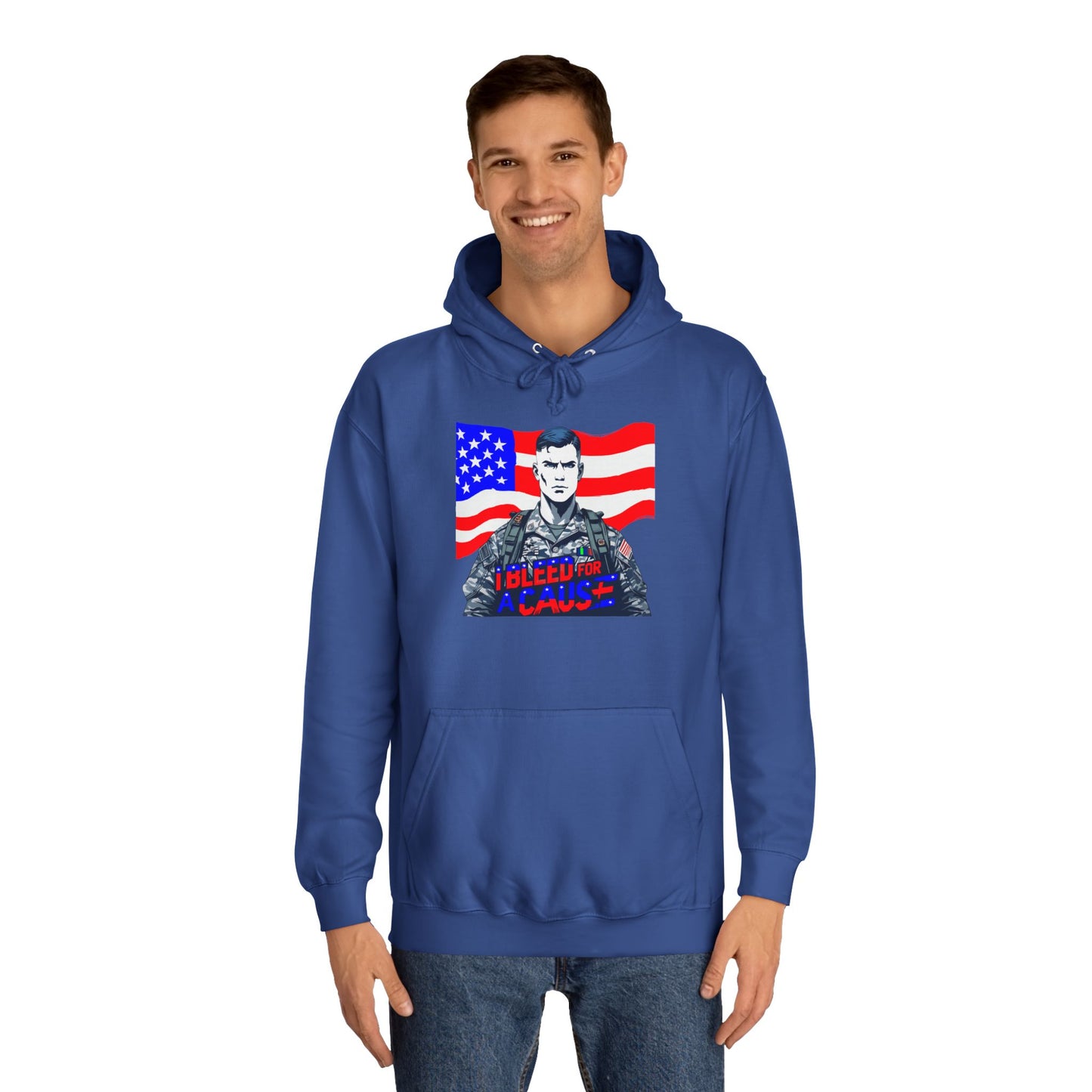 Patriotic Graphic Hoodie, Unisex College Hoodie, Casual Pullover, Gift for Students, USA Flag Sweatshirt, Cool College Apparel