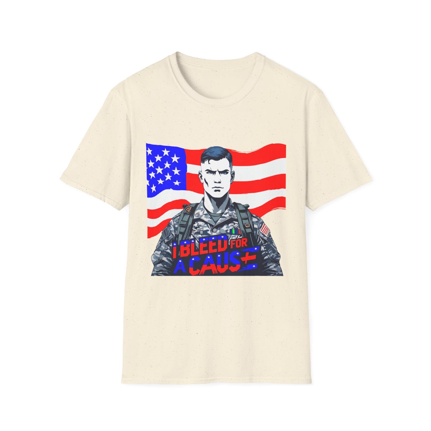 Patriotic Graphic Tee - I Bleed for a Cause, Veteran's Day Gift, Casual Wear, Unisex T-Shirt, Military Pride