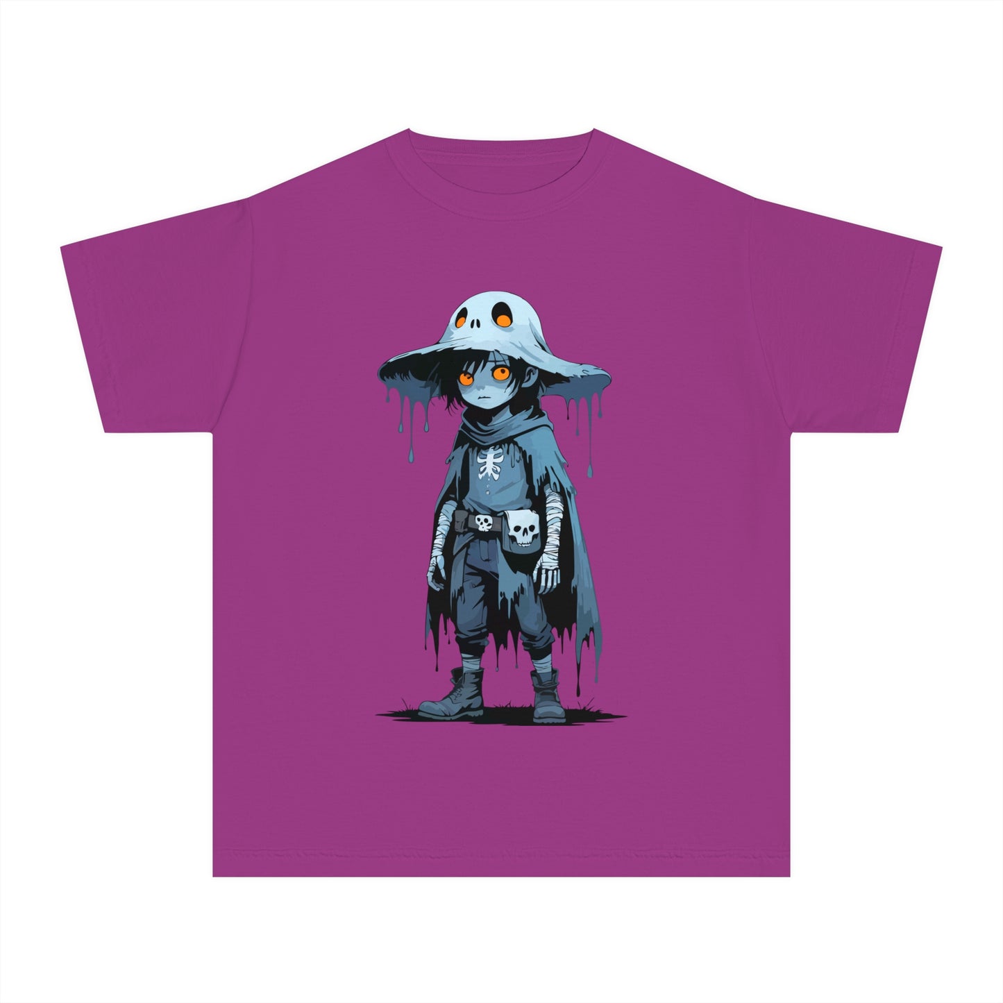 Youth Graphic Tee with Cool Character Design, Unisex Kids T-Shirt, Perfect for Halloween, Birthday Gift, Everyday Wear, Fun Costume Top