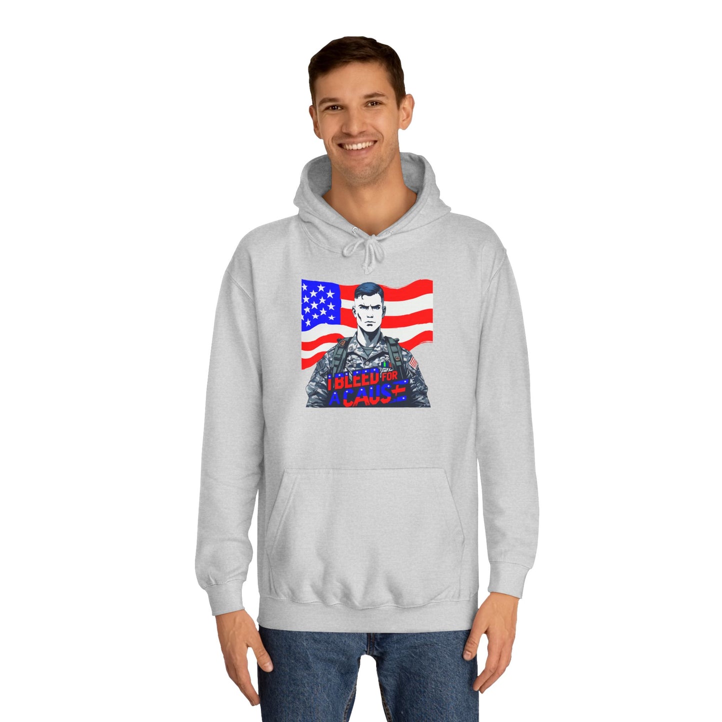 Patriotic Graphic Hoodie, Unisex College Hoodie, Casual Pullover, Gift for Students, USA Flag Sweatshirt, Cool College Apparel
