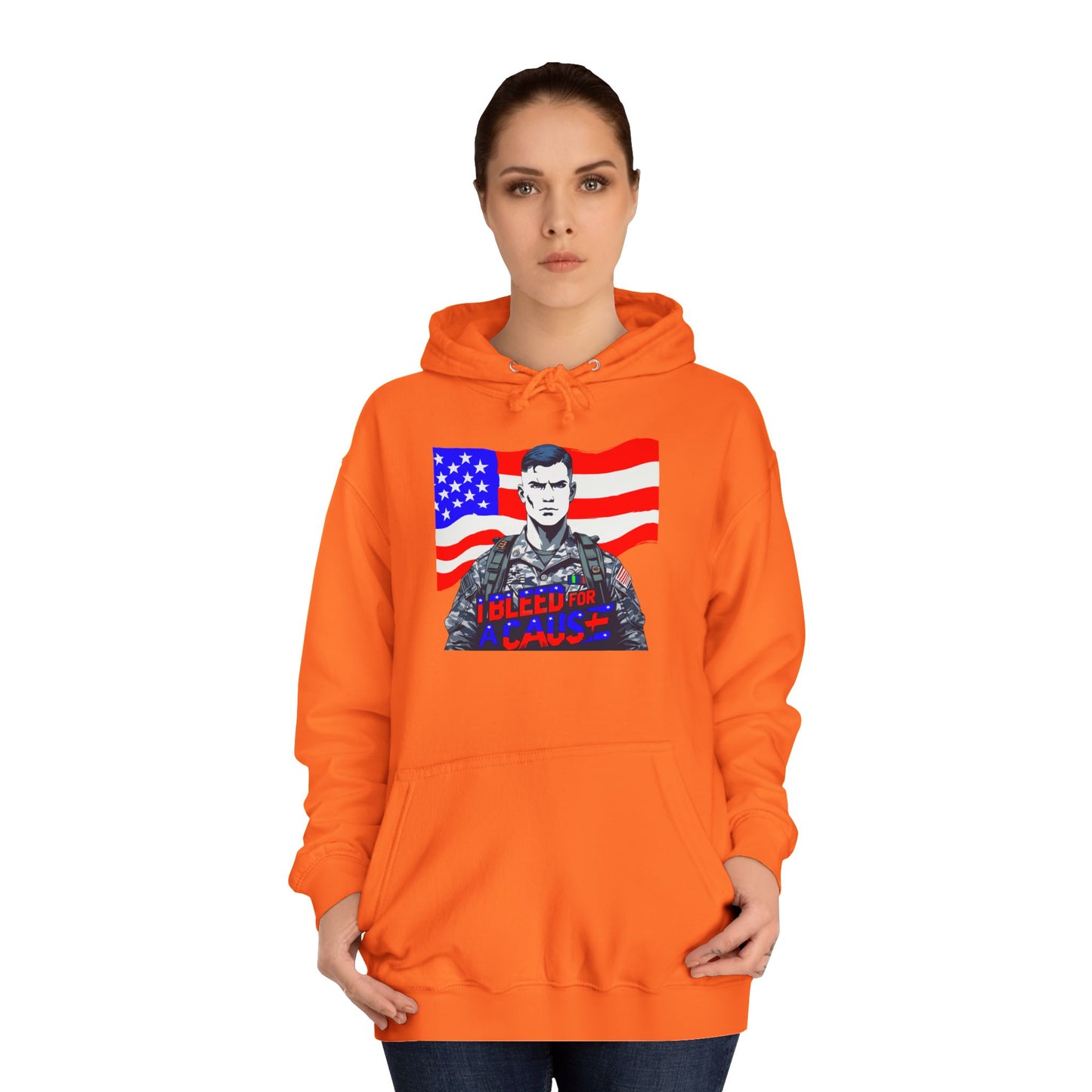 Patriotic Graphic Hoodie, Unisex College Hoodie, Casual Pullover, Gift for Students, USA Flag Sweatshirt, Cool College Apparel