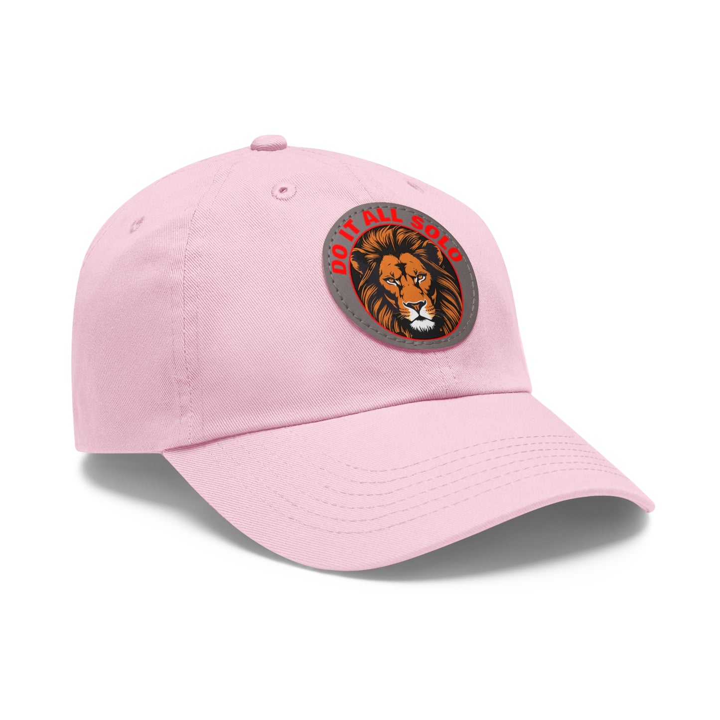 Lion Patch Dad Hat - Do It All Solo, Casual Cap for Dads, Adjustable Hat for Father's Day, Unique Gift for Men, Trendy Everyday Wear
