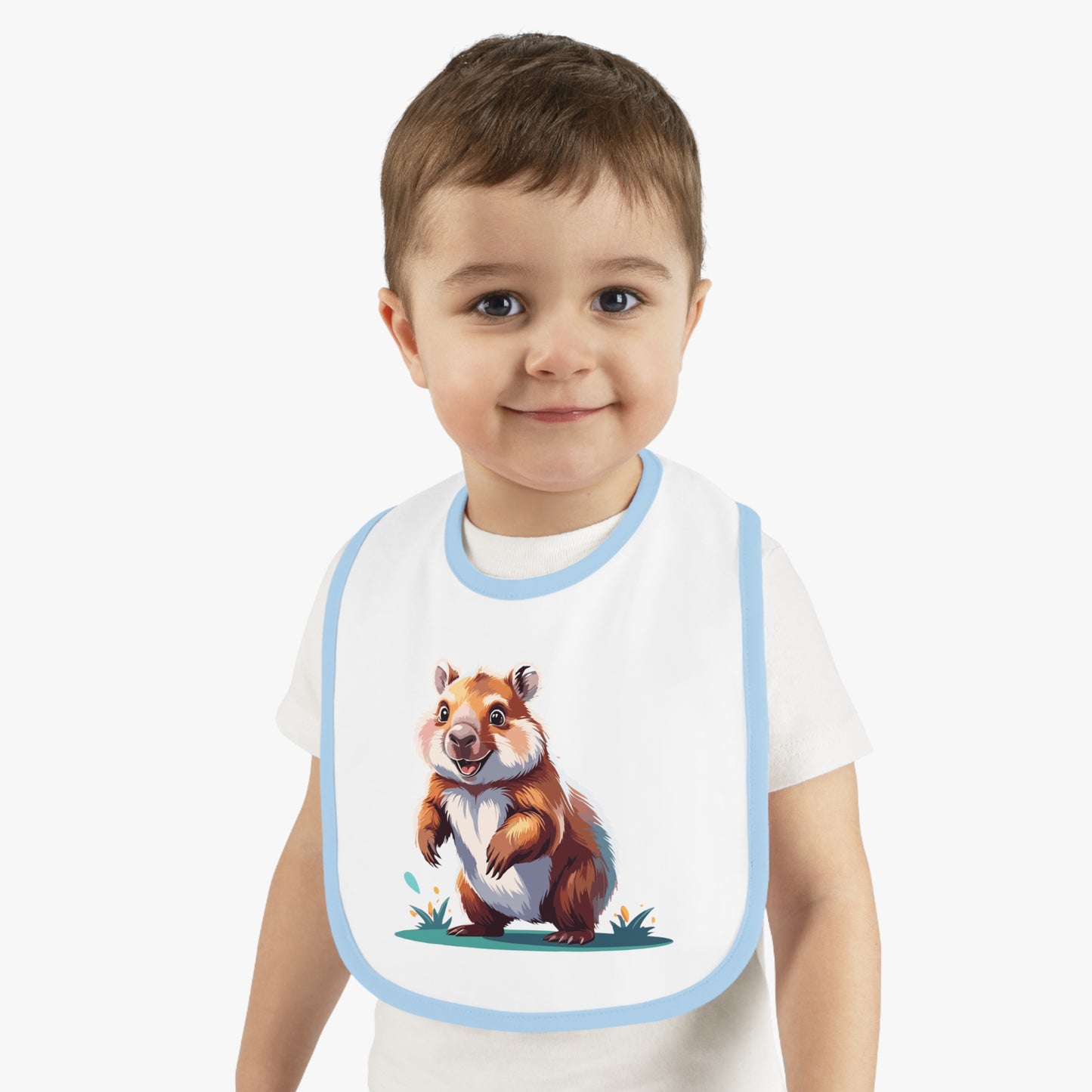 Cute Baby Bib with Adorable Wombat Design, Baby Shower Gift, Toddler Feeding Essential, Cute Animal Bib, Newborn Feeding Accessory
