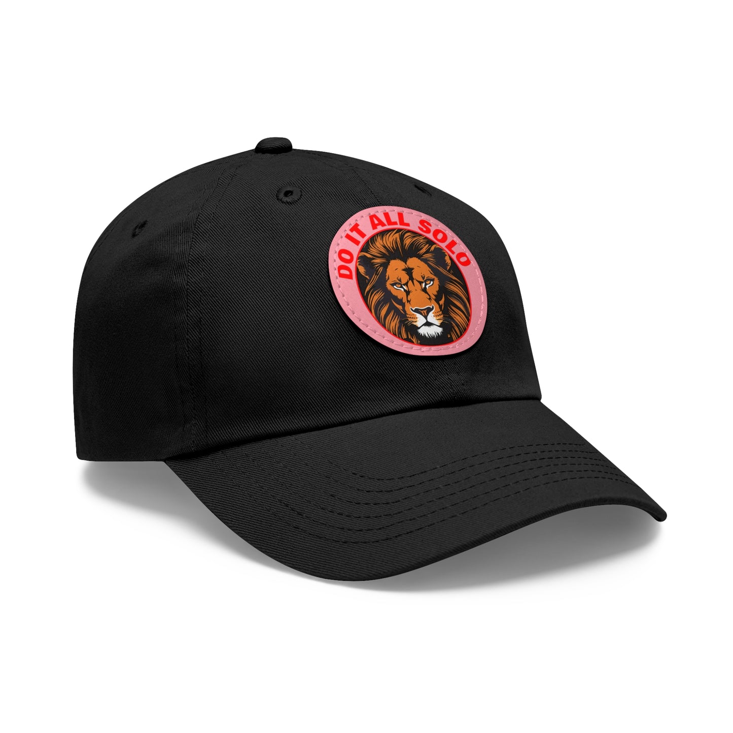 Lion Patch Dad Hat - Do It All Solo, Casual Cap for Dads, Adjustable Hat for Father's Day, Unique Gift for Men, Trendy Everyday Wear