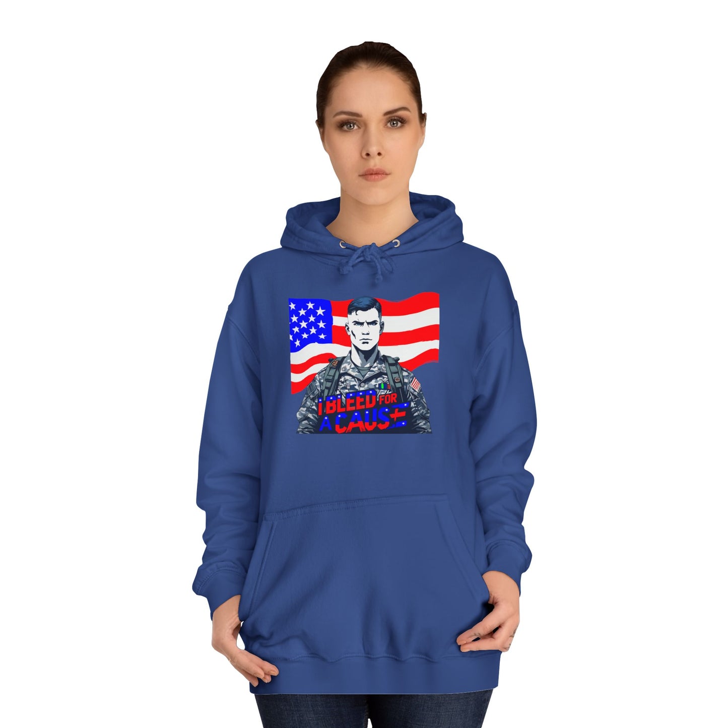 Patriotic Graphic Hoodie, Unisex College Hoodie, Casual Pullover, Gift for Students, USA Flag Sweatshirt, Cool College Apparel