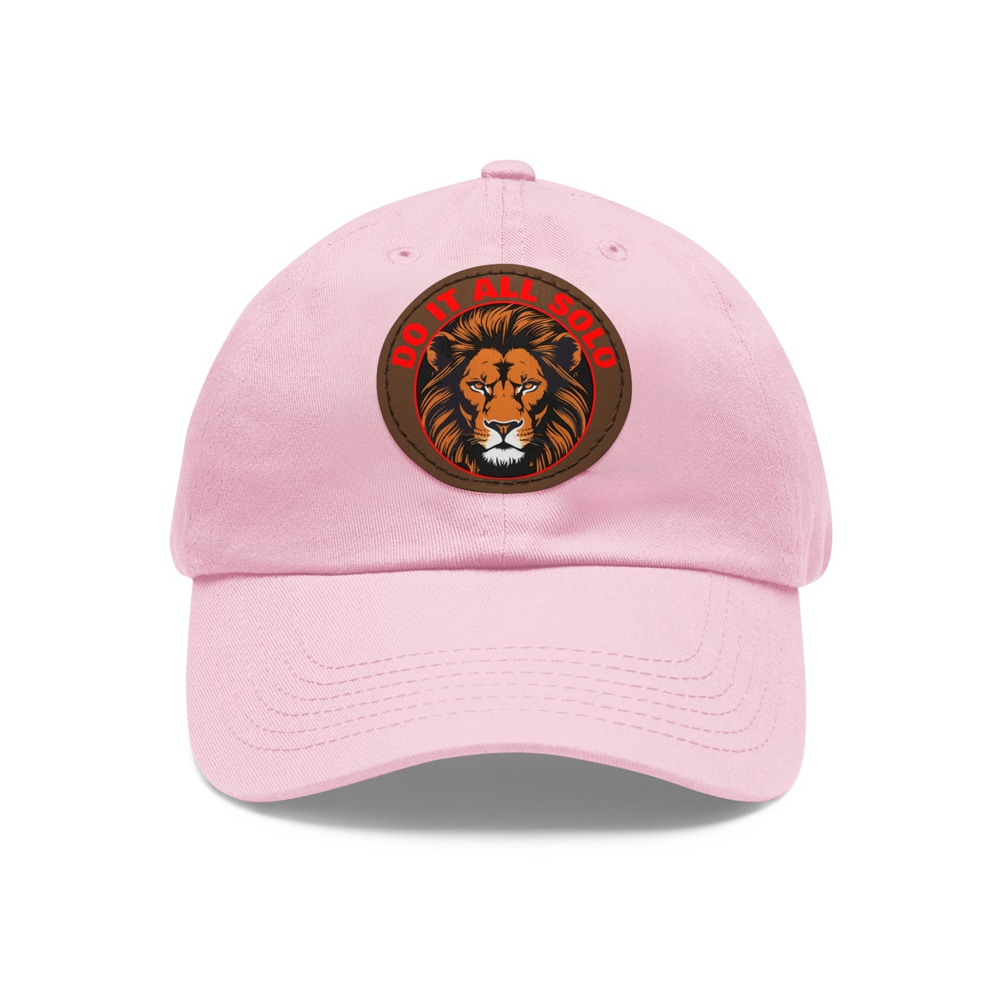 Lion Patch Dad Hat - Do It All Solo, Casual Cap for Dads, Adjustable Hat for Father's Day, Unique Gift for Men, Trendy Everyday Wear