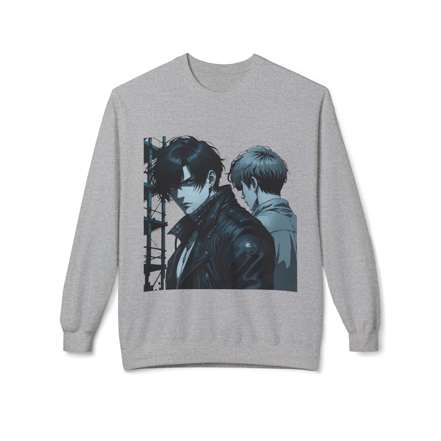 Unisex Fleece Crewneck Sweatshirt with Retro Art, Vintage Graphic Sweater, Casual Wear for Art Lovers, Gift for Him/Her, Cozy Relaxed Style